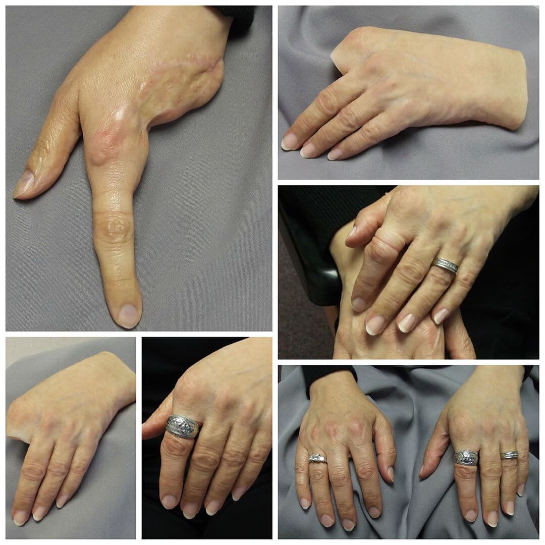A collage of pictures with hands and rings
