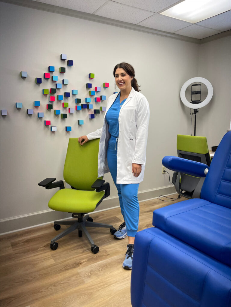Smiling Female clinical anaplastologist in her fitting room