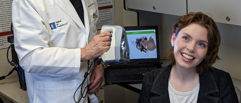 Greg Gion using Artec Scanner to design a prosthetic ear